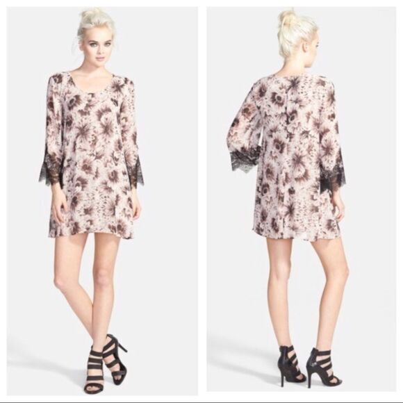 ASTR The Label Floral Lace Sleeve Shift Dress - Picture 2 of 8